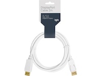 Displayport kabel 2m (hvit) Monitorkabler