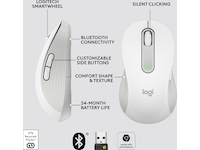 Logitech Signature M650 Large trådløs mus Offwhite Mus