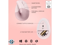 Logitech Lift Vertikal mus (dark rose) Mus