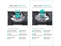 Phanteks D30 120mm Reversed Air Vifte 3pack (sort) Vifter
