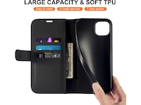 iiglo iPhone 15 Plus Lommebokdeksel (sort) Deksel til mobiltelefon