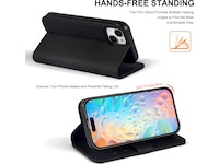 iiglo iPhone 15 / 14 Lommebokdeksel (sort) Deksel til mobiltelefon