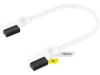 Corsair iCUE Link Kabel 2x 135mm /m Slim 90° (hvit) Tilbehør