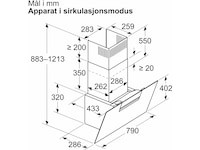 Siemens iQ300 LC87KFN60 Ventilator (sort) Veggmontert Kjøkkenvifte