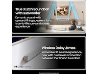 Samsung HW-S811D soundbar med subwoofer (hvit) Lydplanker