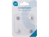 4-pk LR44 knappcellebatterier Batterier til generell bruk