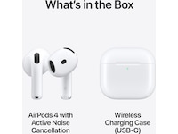 Apple AirPods 4 med støyreduksjon trådløse ørepropper, in-ear (hvit) Ørepropper