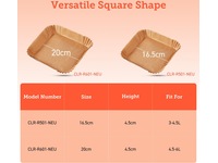 Cosori Airfryer Bakepapir Firkant 100pk Tilbehør til airfryer