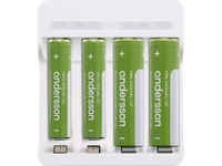 Andersson USB-C Batterilader AA/AAA (hvit) Batteriladere