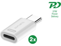 4smarts Lightning til USB-C Adapter, 2-pack (hvit) Adapter og kabel