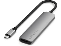 Satechi 4-i-1 Slim 4K Multiport docking (stellargrå) Dockingstasjon & USB-HUB