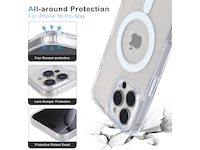 iiglo iPhone 16 Pro Max Magnetic Clear Case (gjennomsiktig) Deksel til mobiltelefon