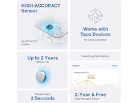 Tapo T310 V1.2 Smart temperatur- og fuktighetsmåler Sensorer