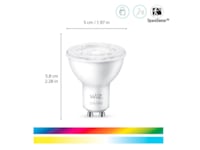 WiZ BLE spot 50w GU10 Lyspære (3-pack) Lyspærer & LED-pærer