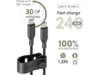 PanzerGlass Racing 240W USB-C kabel, 1,2m (sort) USB-kabler