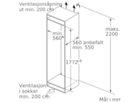 Siemens KI81RAFE1 IQ500 Integrert Kjøleskap Integrert kjøleskap