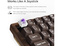 Keychron K2H-F1W-BO trådløst mekanisk tastatur 75% Hall Effect valnøtt Gamingtastatur