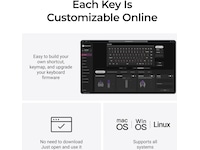 Keychron K2H-F1W-BO trådløst mekanisk tastatur 75% Hall Effect valnøtt Gamingtastatur