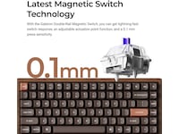 Keychron K2H-F1W-BO trådløst mekanisk tastatur 75% Hall Effect valnøtt Gamingtastatur