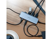 Targus 140W USB-C Dual Video Mobile Dock (sølv) Dockingstasjon & USB-HUB