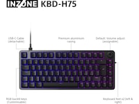 Sony INZONE KBD-H75 Gaming-tastatur 75% TKL (Nordics) Gamingtastatur