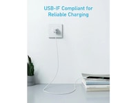 Anker 322 PowerLine USB-A til USB-C hurtiglading 0,9 m kabel (hvit) USB-kabler