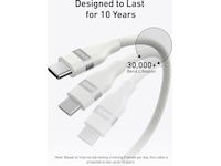 Anker 240W USB-C flettet kabel 1,8m (hvit) USB-kabler
