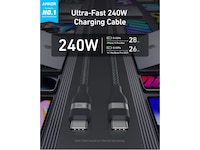Anker Nano 240W USB-C flettet kabel 3 m (sort) USB-kabler