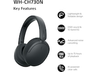 Sony WH-CH730N trådløse hodetelefoner med støydemping (sort) Hodetelefoner