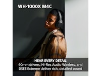 Sony WH-1000XM4C støydempende trådløse over-øre-hodetelefoner (lavendel) Hodetelefoner