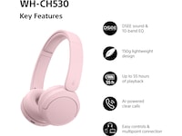 Sony WH-CH530 trådløse Bluetooth-hodetelefoner (rosa) Hodetelefoner