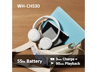 Sony WH-CH530 trådløse Bluetooth-hodetelefoner (rosa) Hodetelefoner
