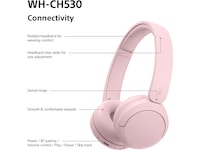 Sony WH-CH530 trådløse Bluetooth-hodetelefoner (rosa) Hodetelefoner