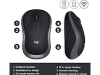 Logitech M185 Trådløs Mus Swift Grey Mus