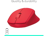 Logitech M330 Silent Plus Trådløs Rød Mus
