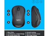 Logitech M220 Silent trådløs PC mus, Svart Mus