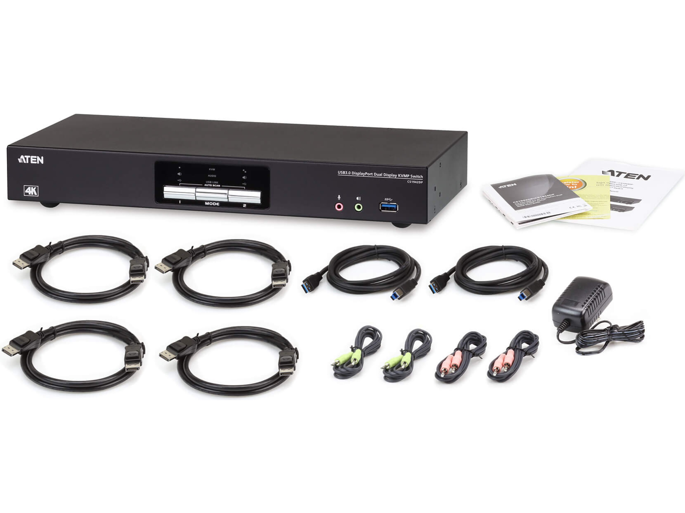 Aten KVM 2-PC 1-Bruker CS1942DP Dockingstasjon & USB-HUB