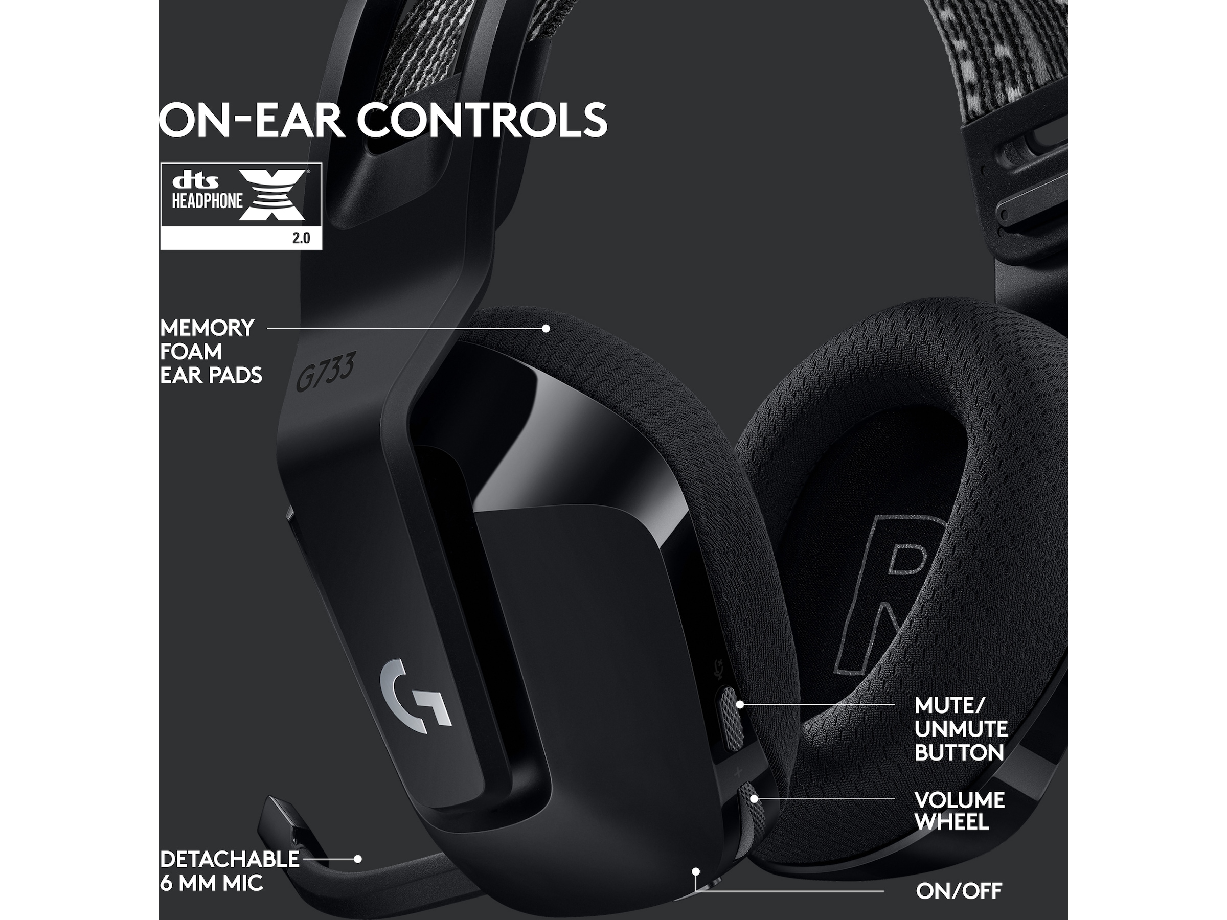 Logitech G733 LIGHTSPEED Trådløst Gaming Headset (sort) Gaming headset