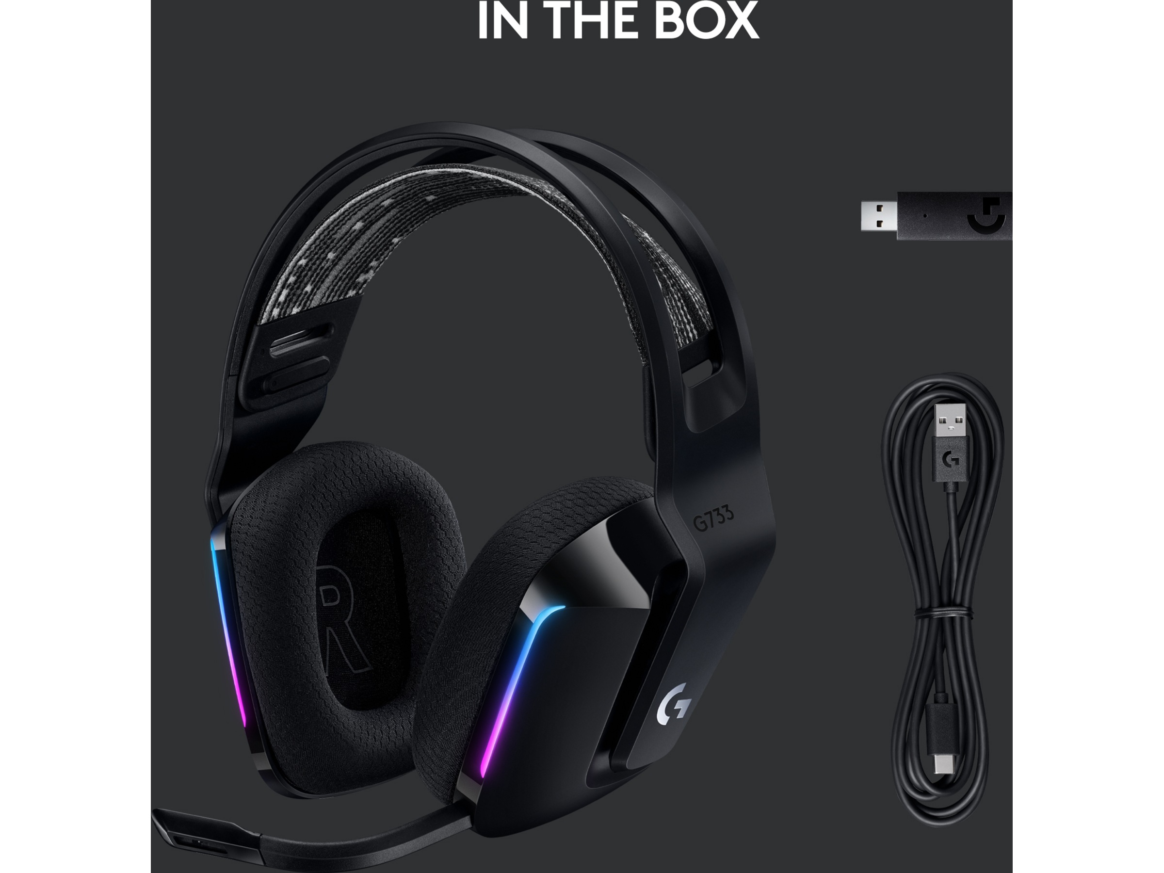 Logitech G733 LIGHTSPEED Trådløst Gaming Headset (sort) Gaming headset