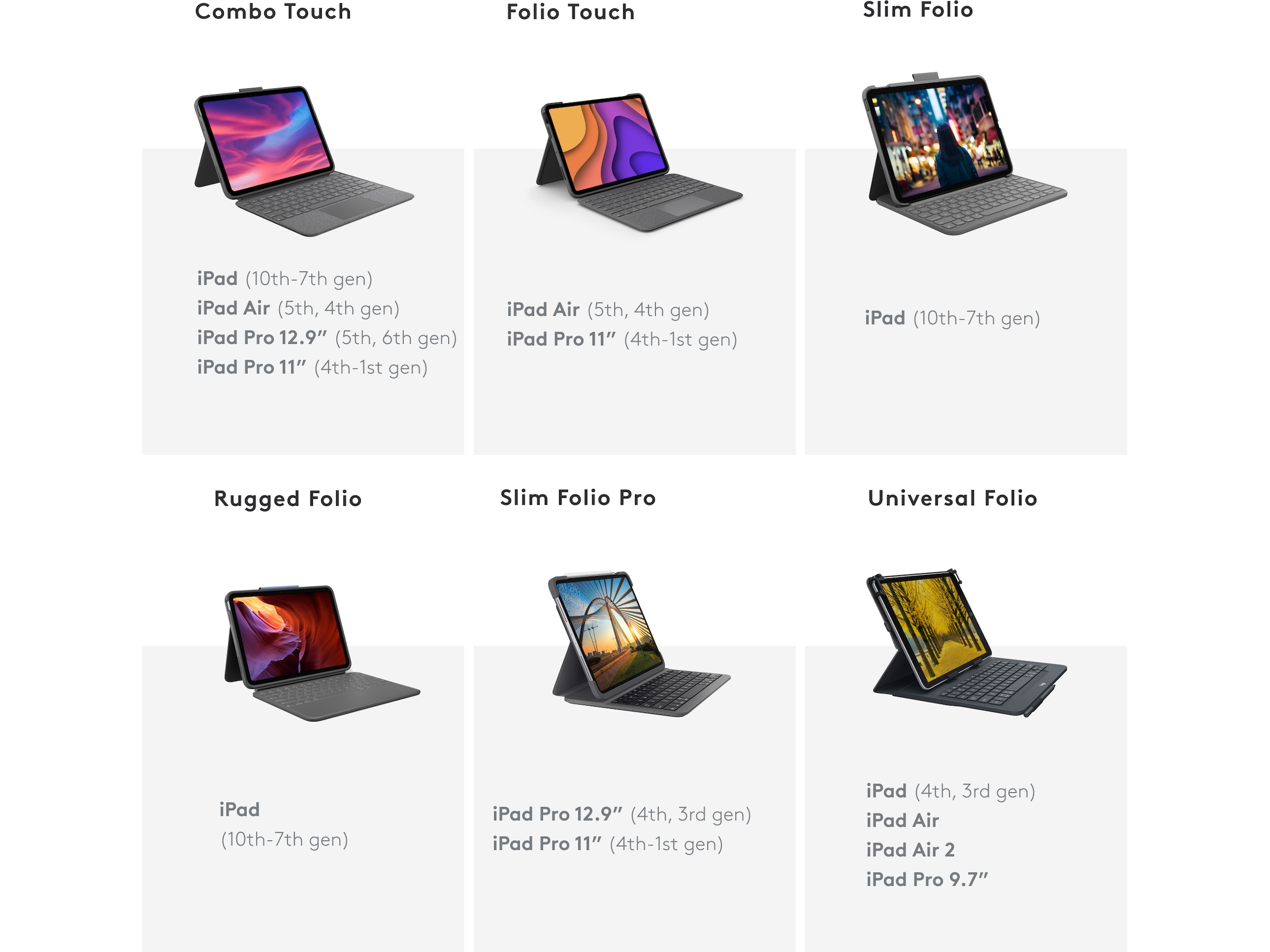 Logitech iPad 10,9" / 11" Combo Touch Tastaturdeksel (oxford grey) Deksel til nettbrett