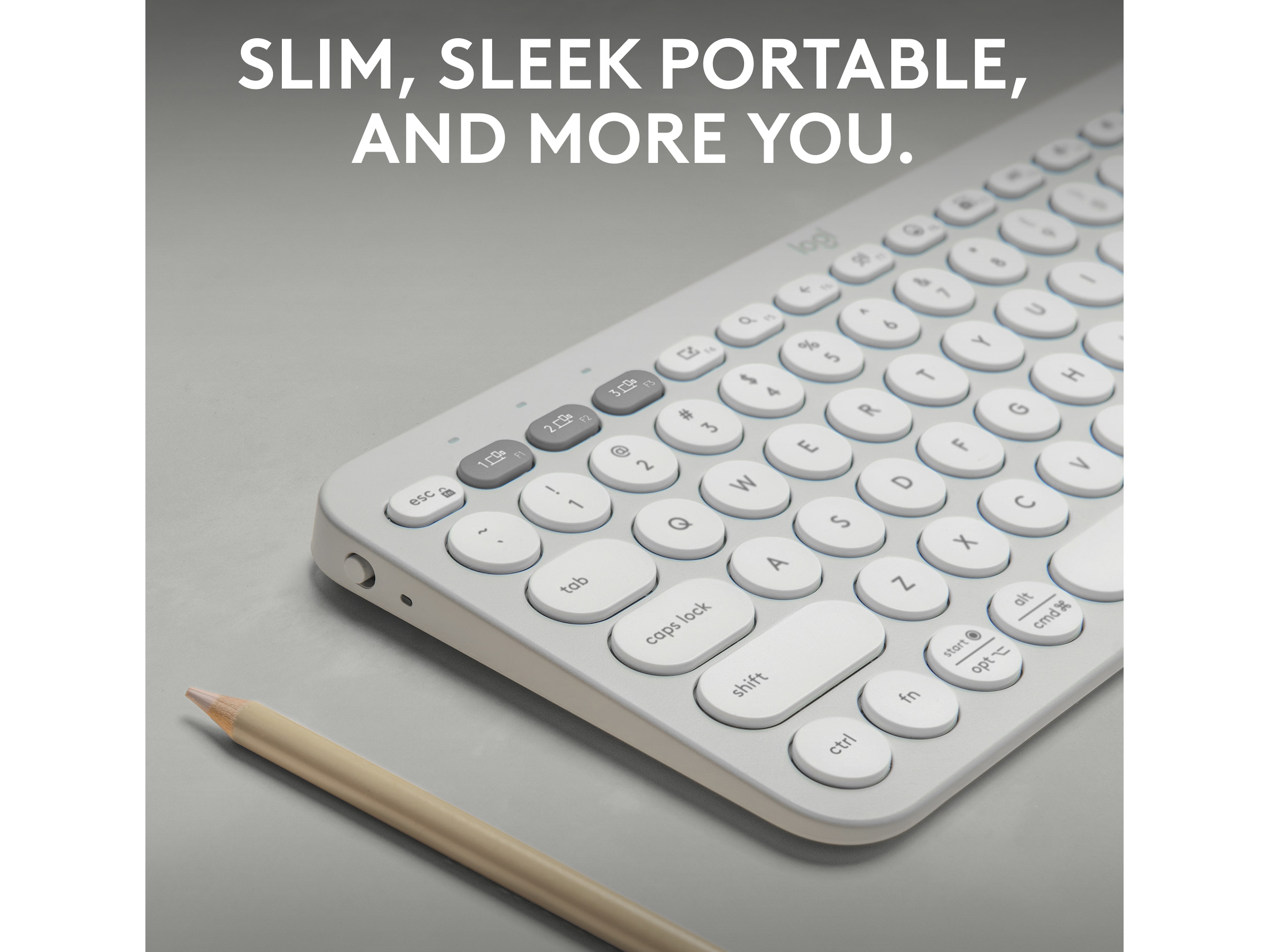 Pebble Keys 2 K380s (hvit) Tastatur