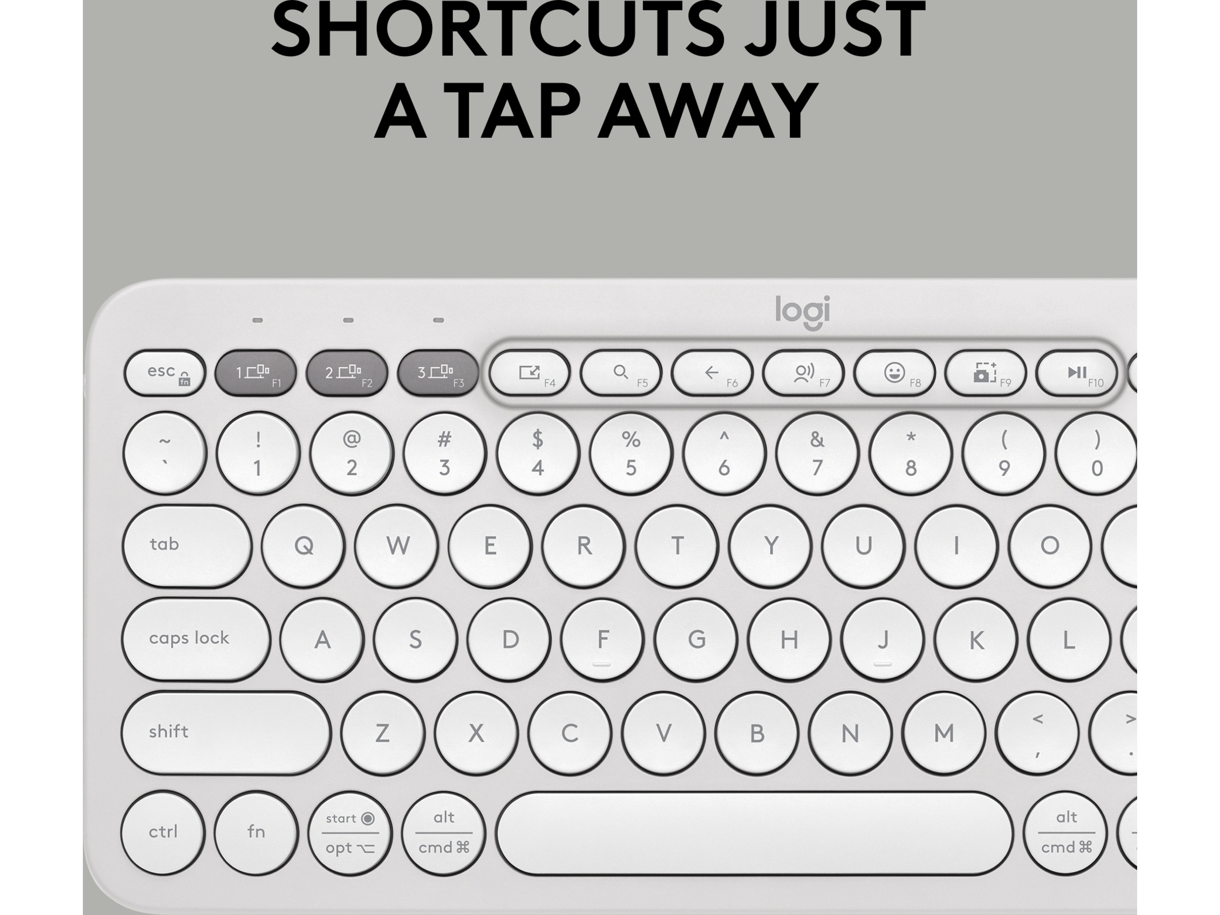 Pebble Keys 2 K380s (hvit) Tastatur