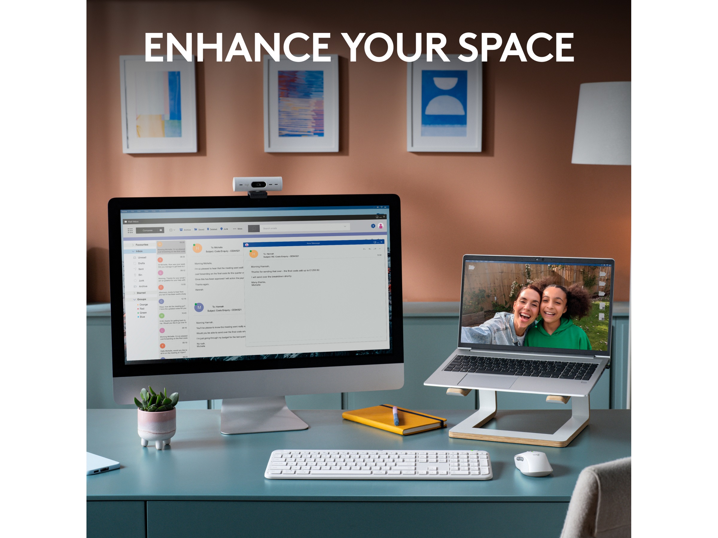 Logitech Signature Slim Combo MK950 (off-white) Mus & tastatur -kombipakker