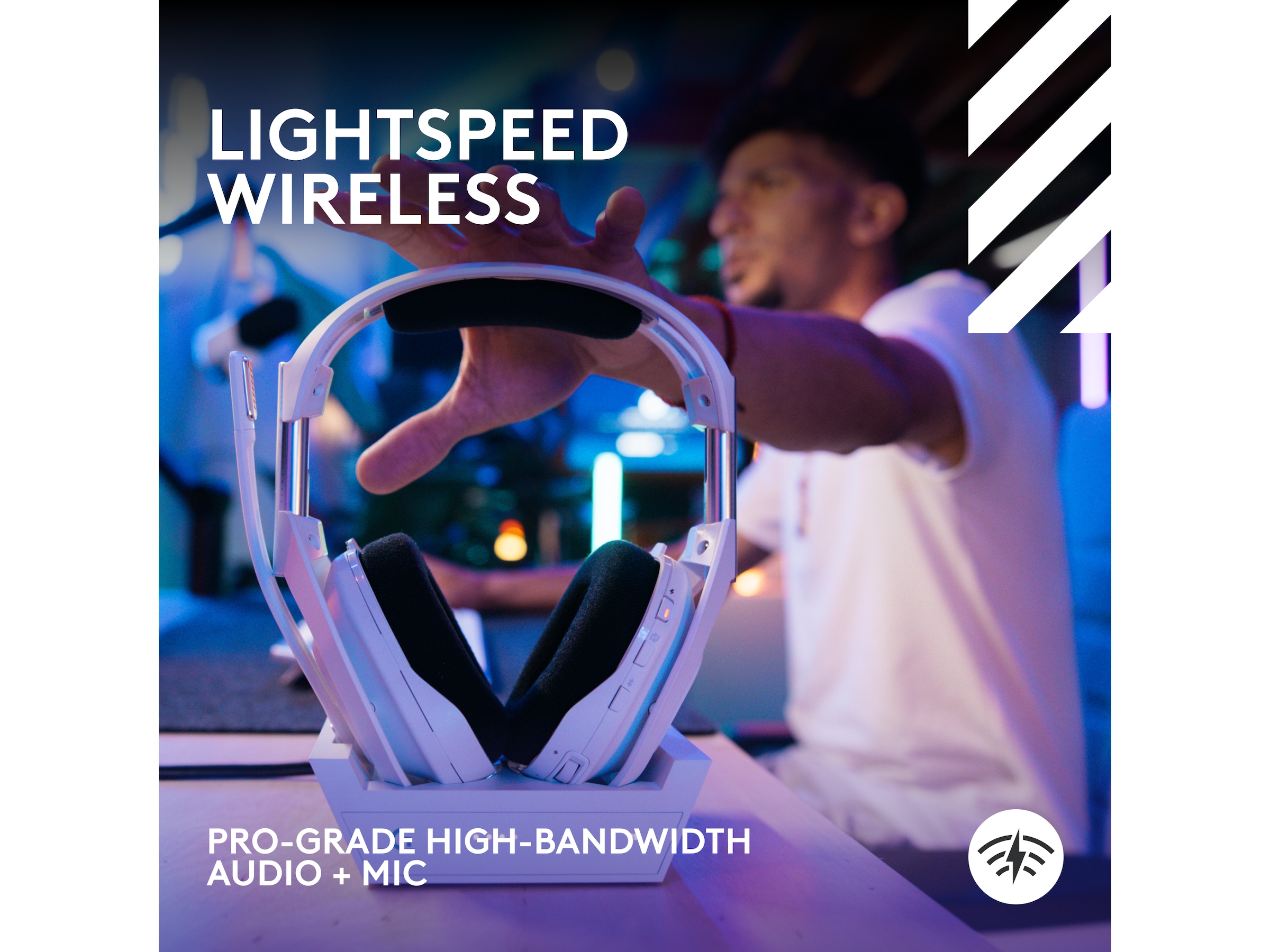 Astro A50 X LIGHTSPEED Trådløst Gaming headset + ladestasjon (hvit) Gaming headset