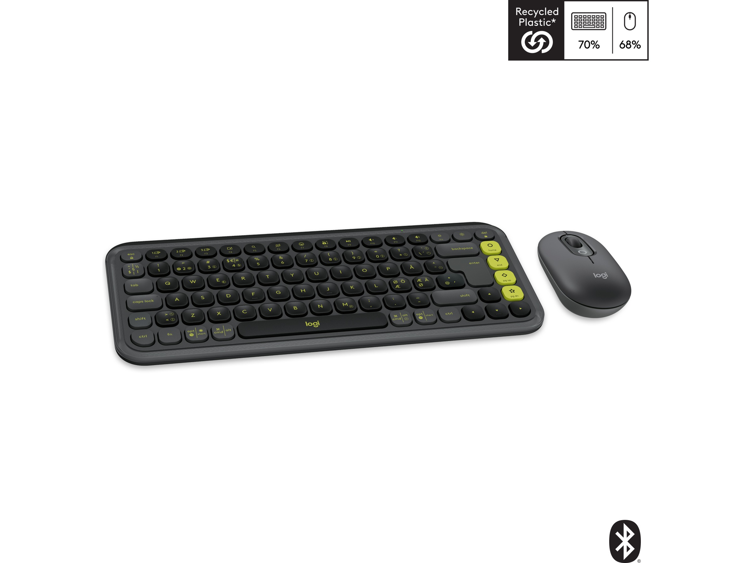 Logitech POP Icon Combo trådløs mus og tastatur (graphite) Mus & tastatur -kombipakker