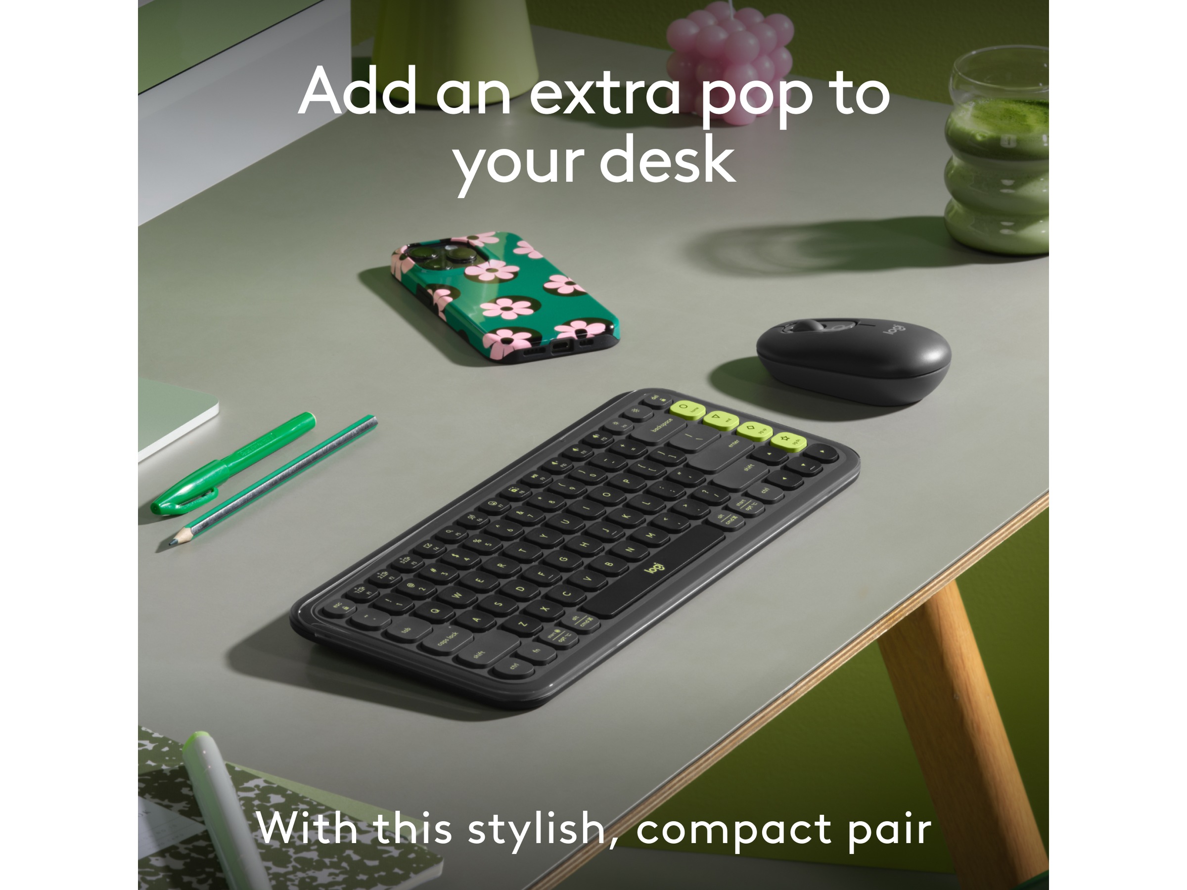 Logitech POP Icon Combo trådløs mus og tastatur (graphite) Mus & tastatur -kombipakker