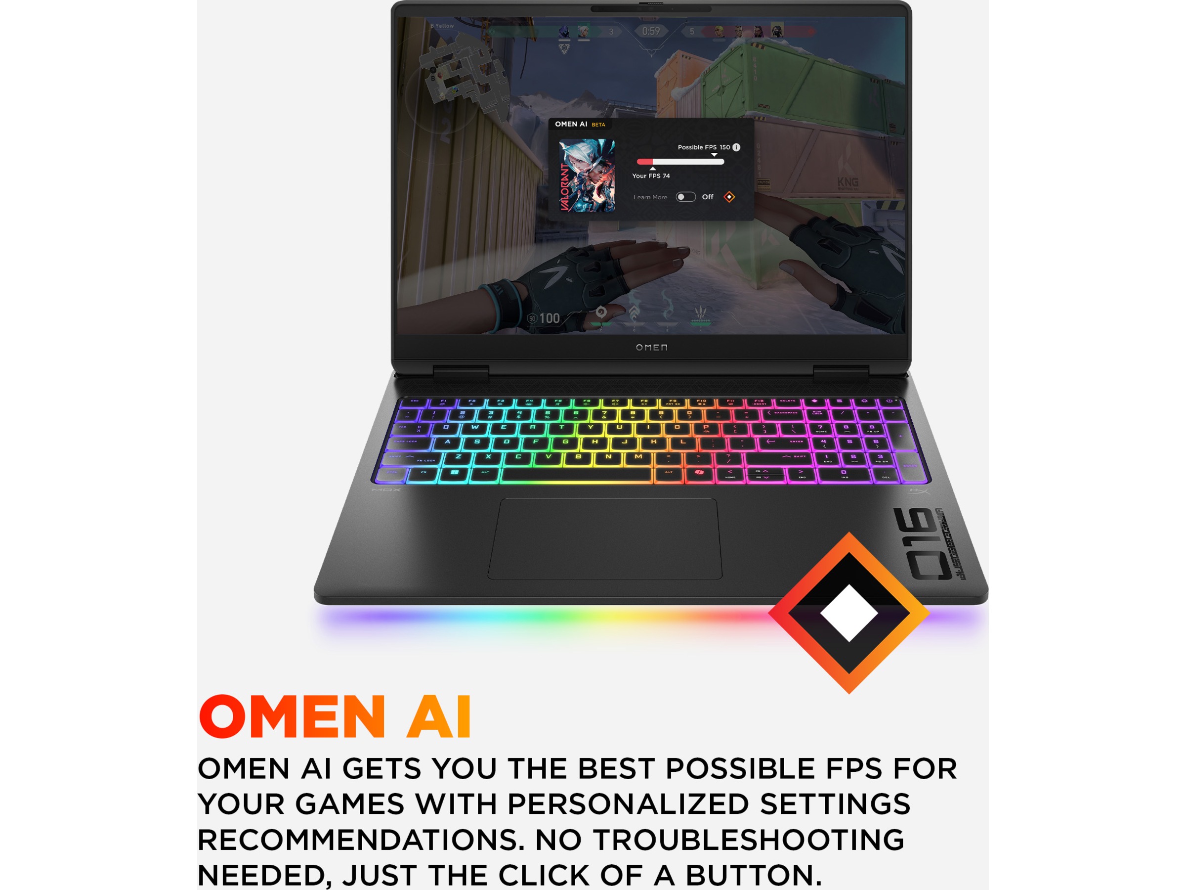 HP OMEN MAX Gaming Laptop 16-ah0033no 16" WQXGA 240 Hz -B-Grade Demo bærbar PC