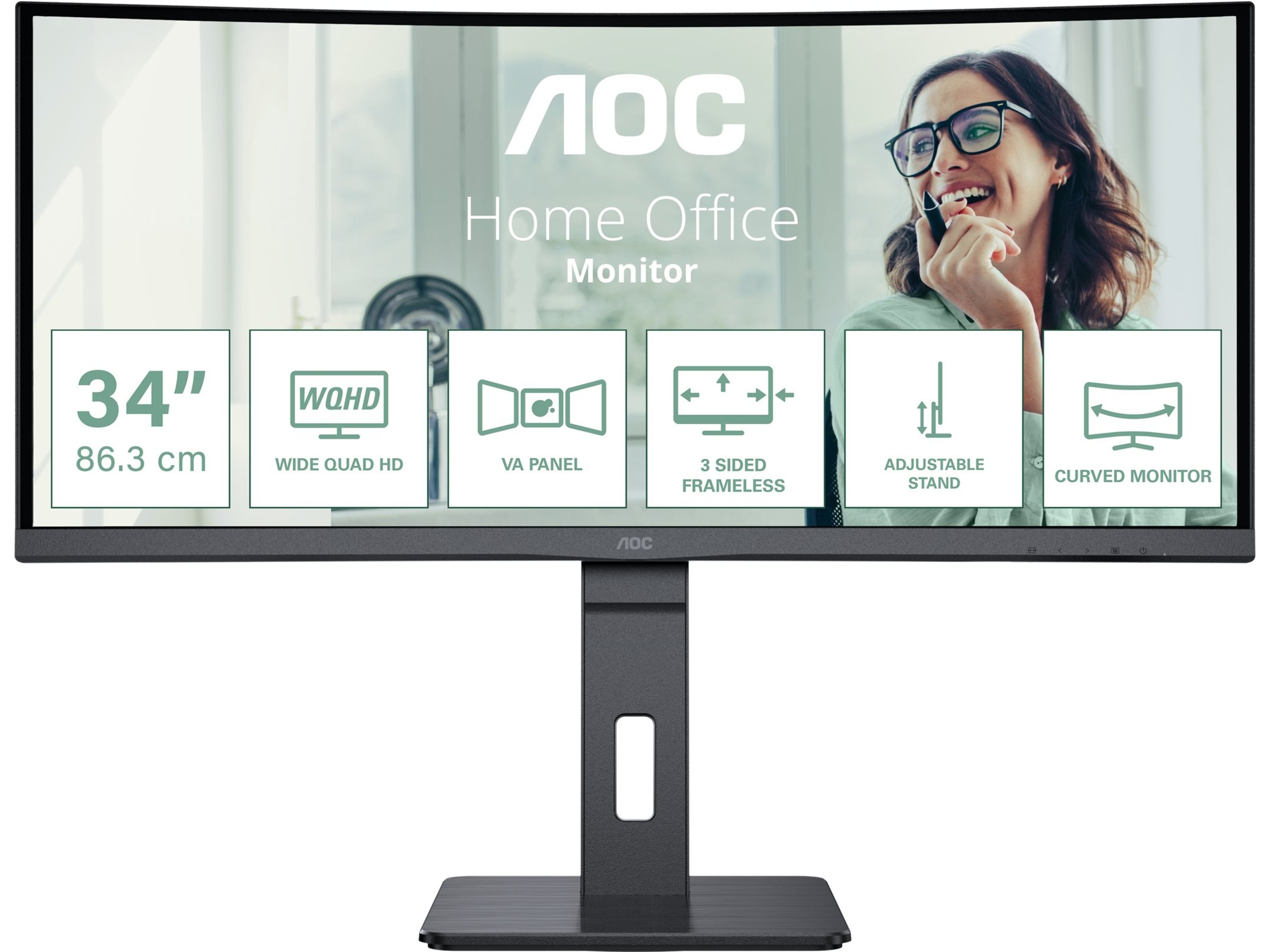 AOC 34" curved skjerm CU34P3CV Skjermer