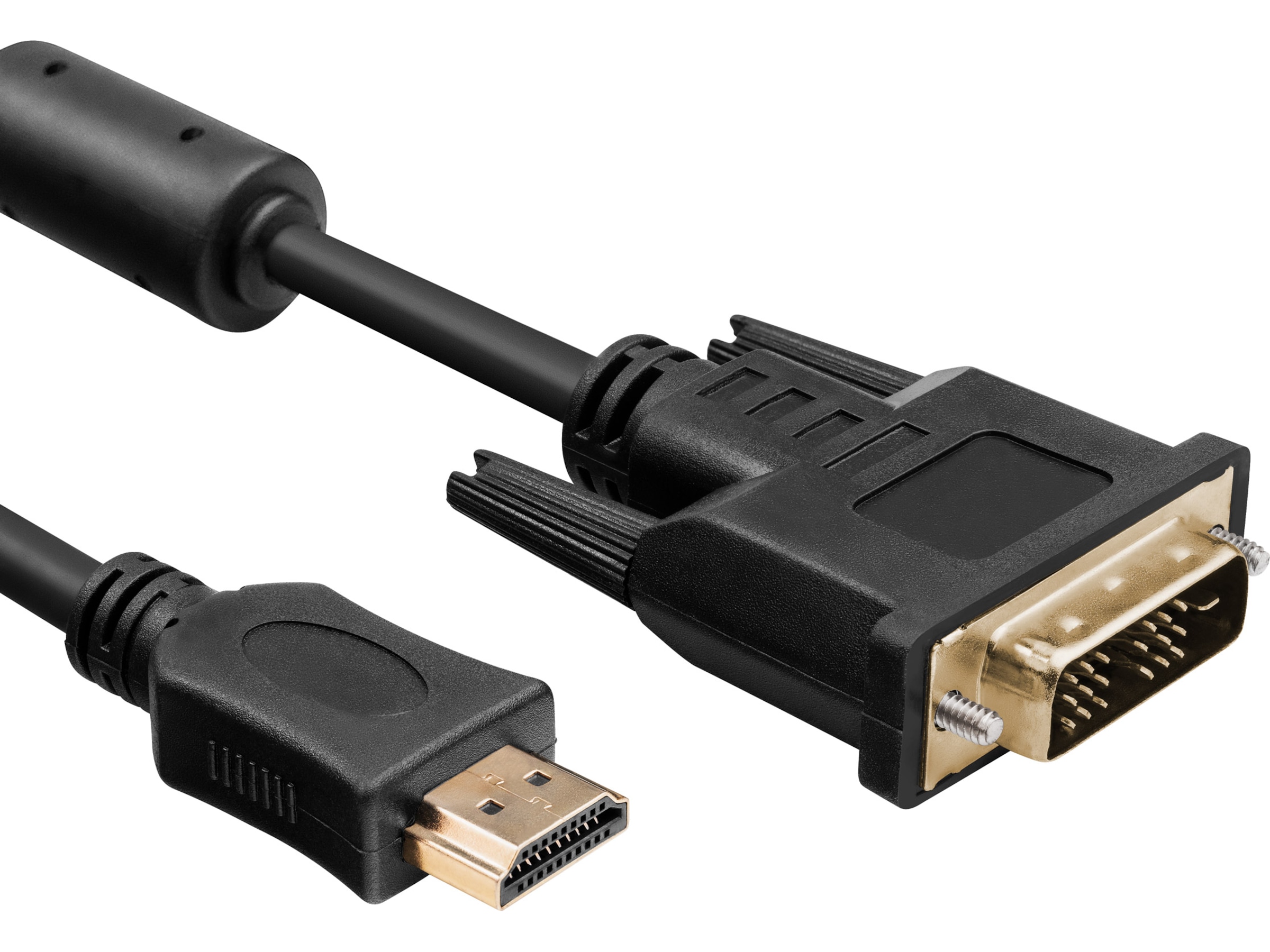 DVI til HDMI kabel 2m (sort) Monitorkabler