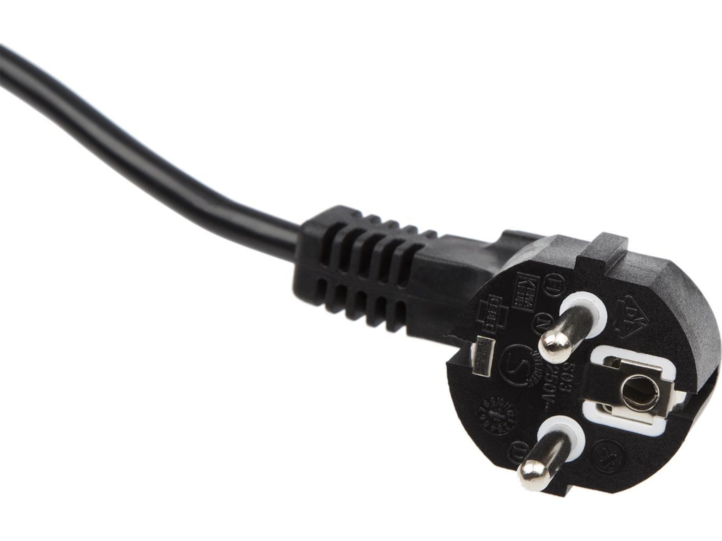 C5 til Schuko Strømkabel 2m (sort) Strømkabler